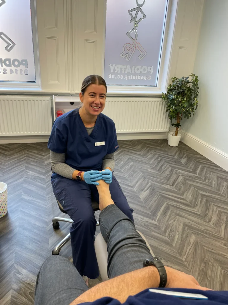 LRPodiatry Sheffield kirsty is treating feet