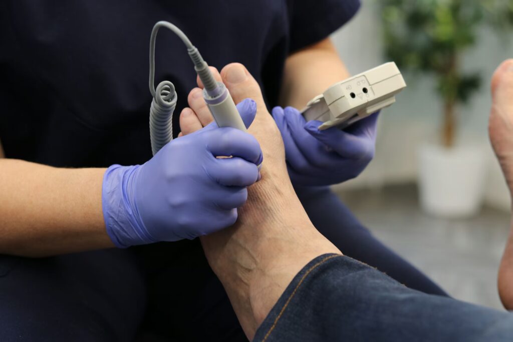 LRPodiatry sheffield using a doppler 1