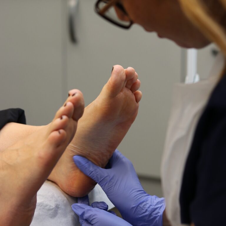 A patient being treated for heel pain at LR Podiatry, Sheffield